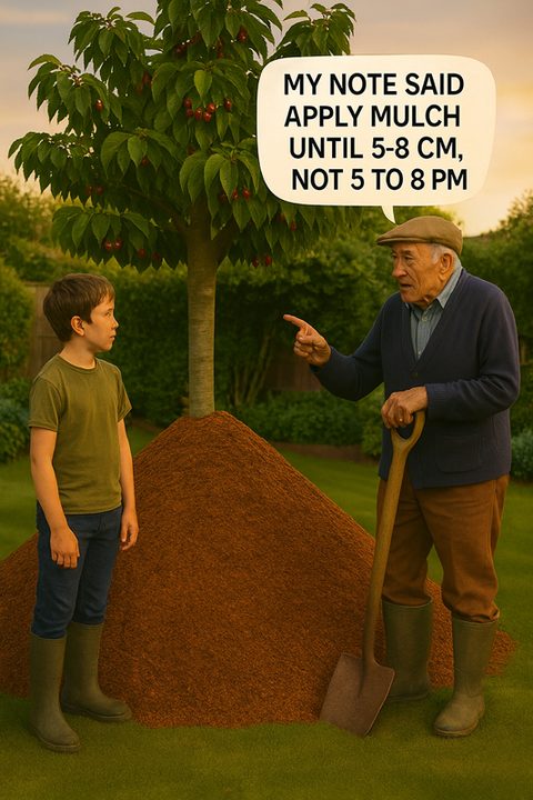 Why should I mulch around a cherry tree?